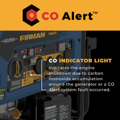 FIRMAN Power Equipment Tri Fuel Portable Generator 10000/8000W Electric Start 120/240V with CO ALERT