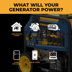 FIRMAN Power Equipment Tri Fuel Portable Generator 10000/8000W Electric Start 120/240V with CO ALERT