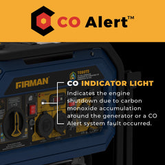 FIRMAN Power Equipment Tri Fuel Portable Generator 10000/8000W Electric Start With CO Alert