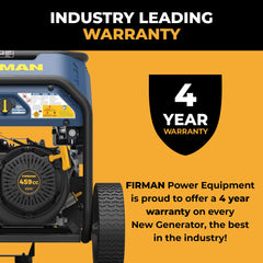 FIRMAN Power Equipment Tri Fuel Portable Generator 10000/8000W Electric Start With CO Alert