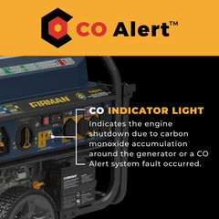 FIRMAN Power Equipment Tri Fuel Portable Generator 11600/9300W Electric Start 120V/240V with Power Cord and CO Alert