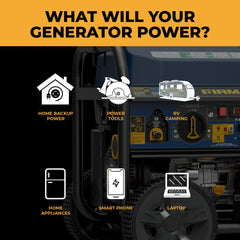 FIRMAN Power Equipment Tri Fuel Portable Generator 11600/9300W Electric Start 120V/240V with Power Cord and CO Alert