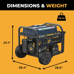 FIRMAN Power Equipment Tri Fuel Portable Generator 11600/9300W Electric Start 120V/240V with Power Cord and CO Alert