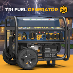 FIRMAN Power Equipment Tri Fuel Portable Generator 11600/9300W Electric Start 120V/240V with Power Cord and CO Alert