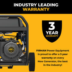 FIRMAN Power Equipment Tri Fuel Portable Generator 11600/9300W Electric Start 120V/240V with CO alert