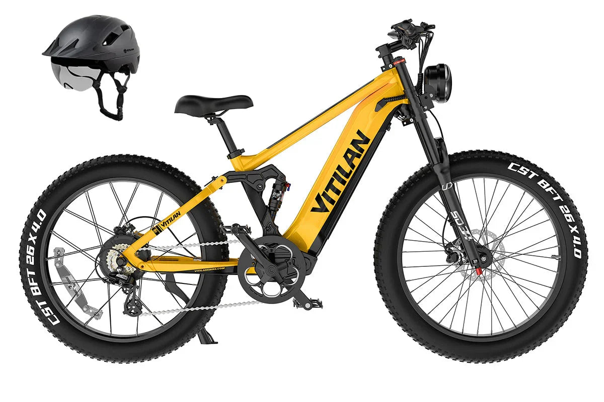 Vitilan T7PRO Full Suspension Mountain E-bike - Green Vista Living
