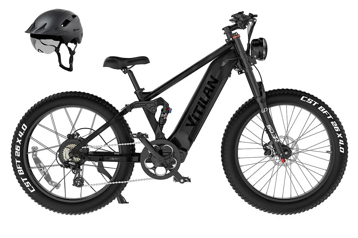 Vitilan T7PRO Full Suspension Mountain E-bike - Green Vista Living