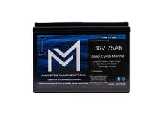 Monster Marine Lithium 36V 75Ah deep cycle marine battery LiFePO4 with blue label