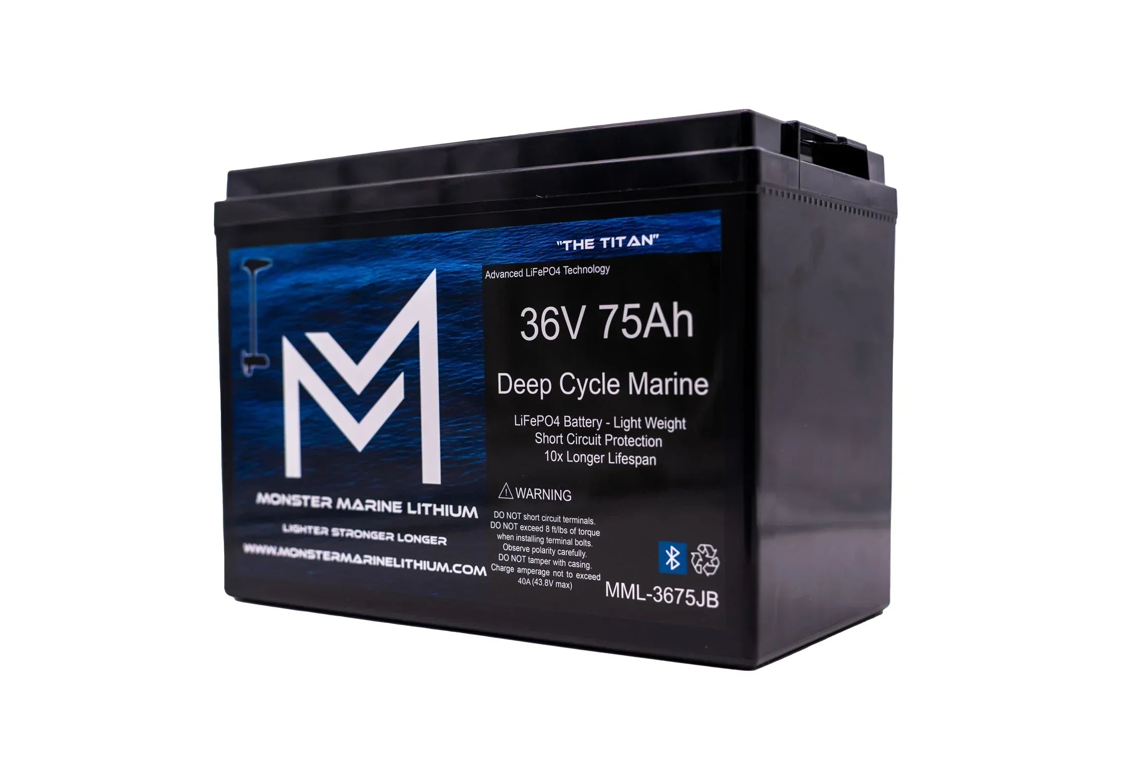 Monster Marine Lithium 36V 75Ah deep cycle marine battery with LiFePO4 technology