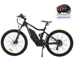 Ecotric Tornado Full Suspension Electric Bike - Matt Black - Green Vista Living