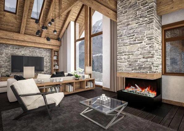 Amantii 55 Inch Tru View Bespoke Built-In Indoor / Outdoor 3 Sided Electric Fireplace - Green Vista Living