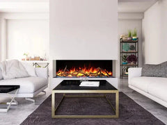 Amantii 55 Inch Tru View Bespoke Built-In Indoor / Outdoor 3 Sided Electric Fireplace
