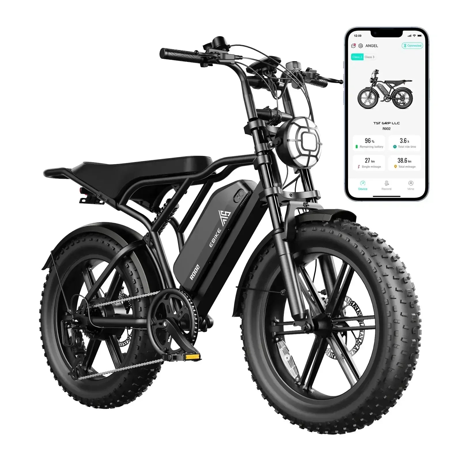 TST R002 20'' 1500W Full Suspension Moped-style Electric Bike - Green Vista Living