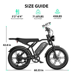 TST R002 20'' 1500W Full Suspension Moped-style Electric Bike - Green Vista Living