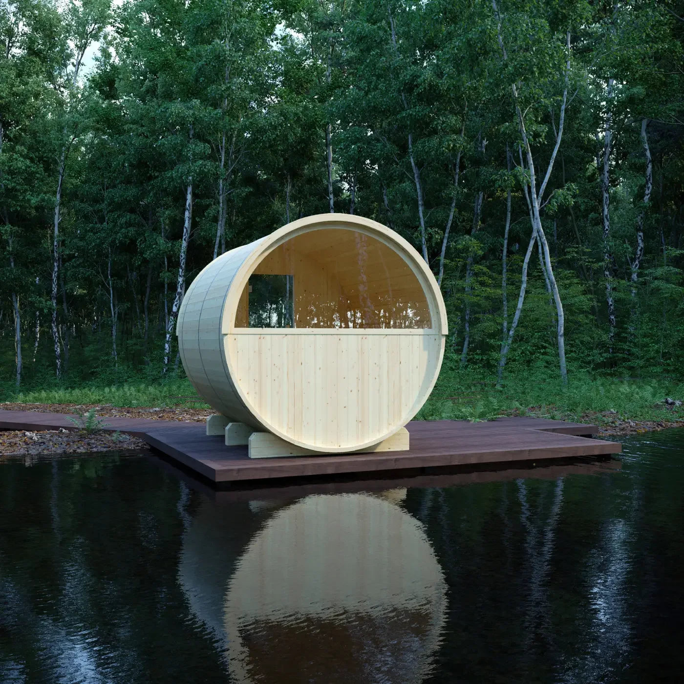 Tampere Finnish Barrel Sauna with WiFi Heater - Finnish Sauna Builders - Green Vista Living
