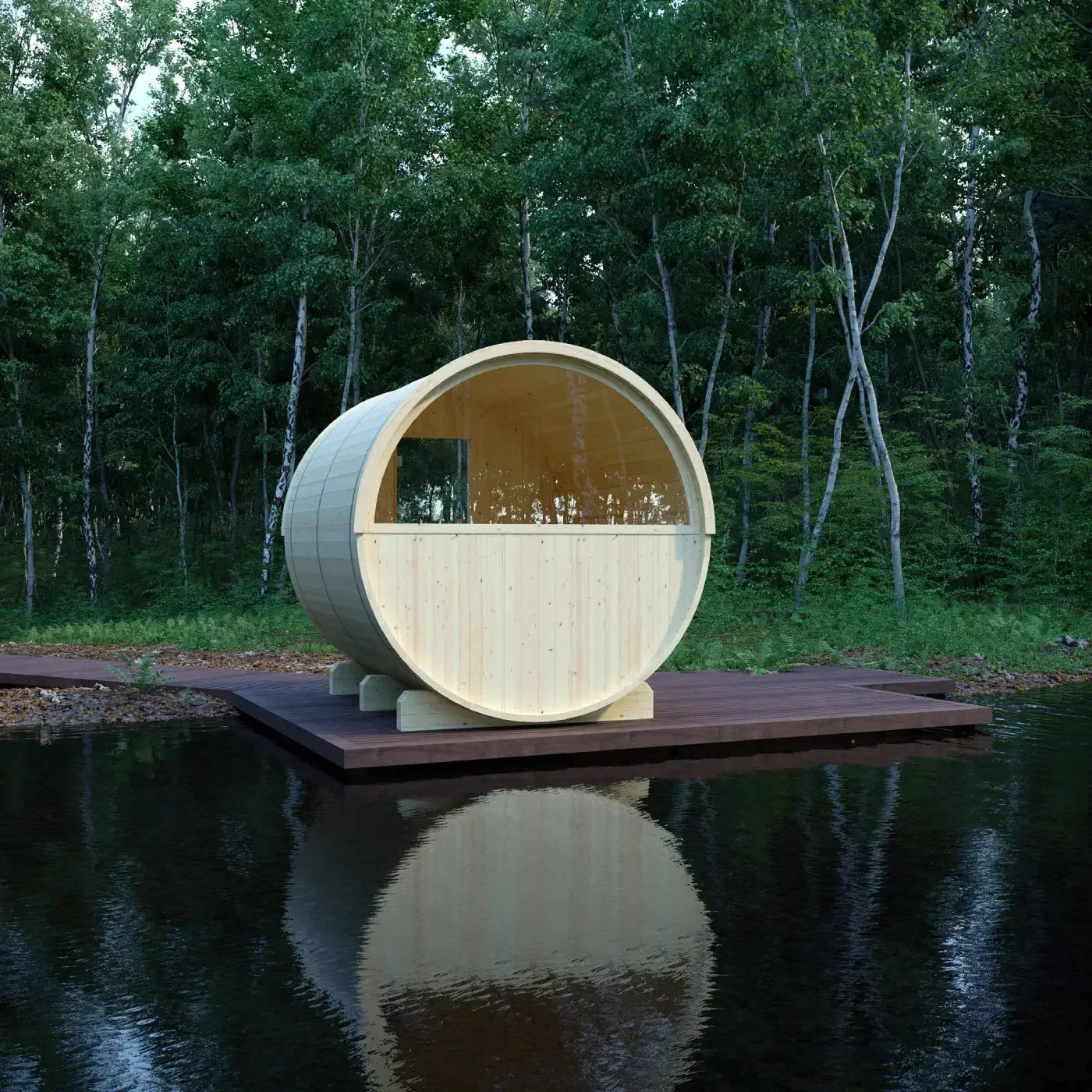 Tampere Finnish Barrel Sauna with WiFi Heater - Finnish Sauna Builders - Green Vista Living