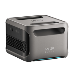 ANKER SOLIX portable power station in gray, compact design with carry handles