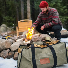 Tote Shape Canvas Firewood Log Carriers - Green Vista Living