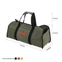 Tote Shape Canvas Firewood Log Carriers - Green Vista Living