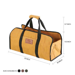 Tote Shape Canvas Firewood Log Carriers - Green Vista Living