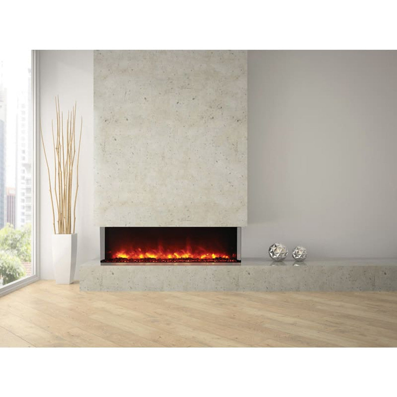 Amantii 60 Inch Tru-View XL Deep Built-In Indoor Outdoor 3 Three Sided Electric Fireplace - Green Vista Living