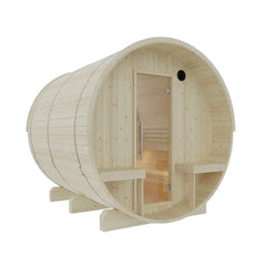 Turku Finnish Barrel Sauna with Terrace and WiFi Heater - Finnish Sauna Builders - Green Vista Living