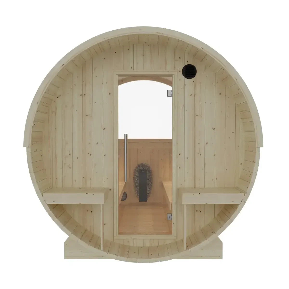 Turku Finnish Barrel Sauna with Terrace and WiFi Heater - Finnish Sauna Builders - Green Vista Living