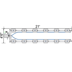 Current Culture H2O RDWC Hydroponic Grow System 2 Row 40" Plant Spacing | UC12XXL13