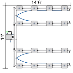 Current Culture H2O RDWC Hydroponic Grow System 4 Row 40" Plant Spacing | UCDB16XXL13