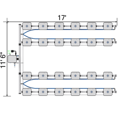 Current Culture H2O RDWC Hydroponic Grow System 4 Row 30" Plant Spacing | UCDB24XL13