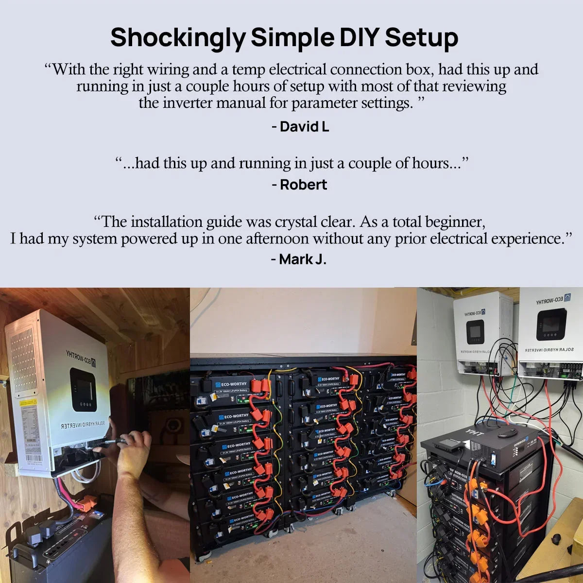 ECO-WORTHY 20.48KWh/30.72KWh Home Backup Power With 48V 100Ah LiFePO4 And 10000W 48V Off-Grid Inverter Eco-Worthy