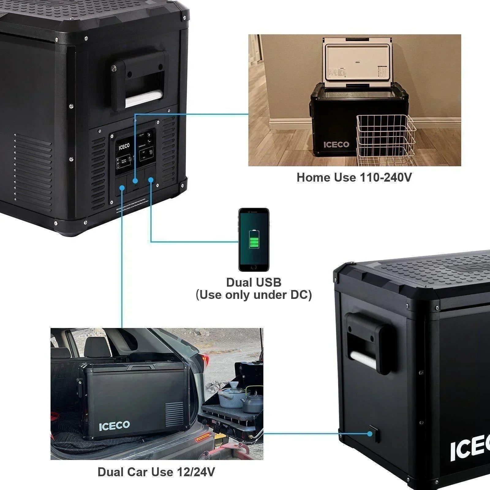 ICECO VL45ProS 47.5QT Single Zone Portable Fridge Freezer - Green Vista Living