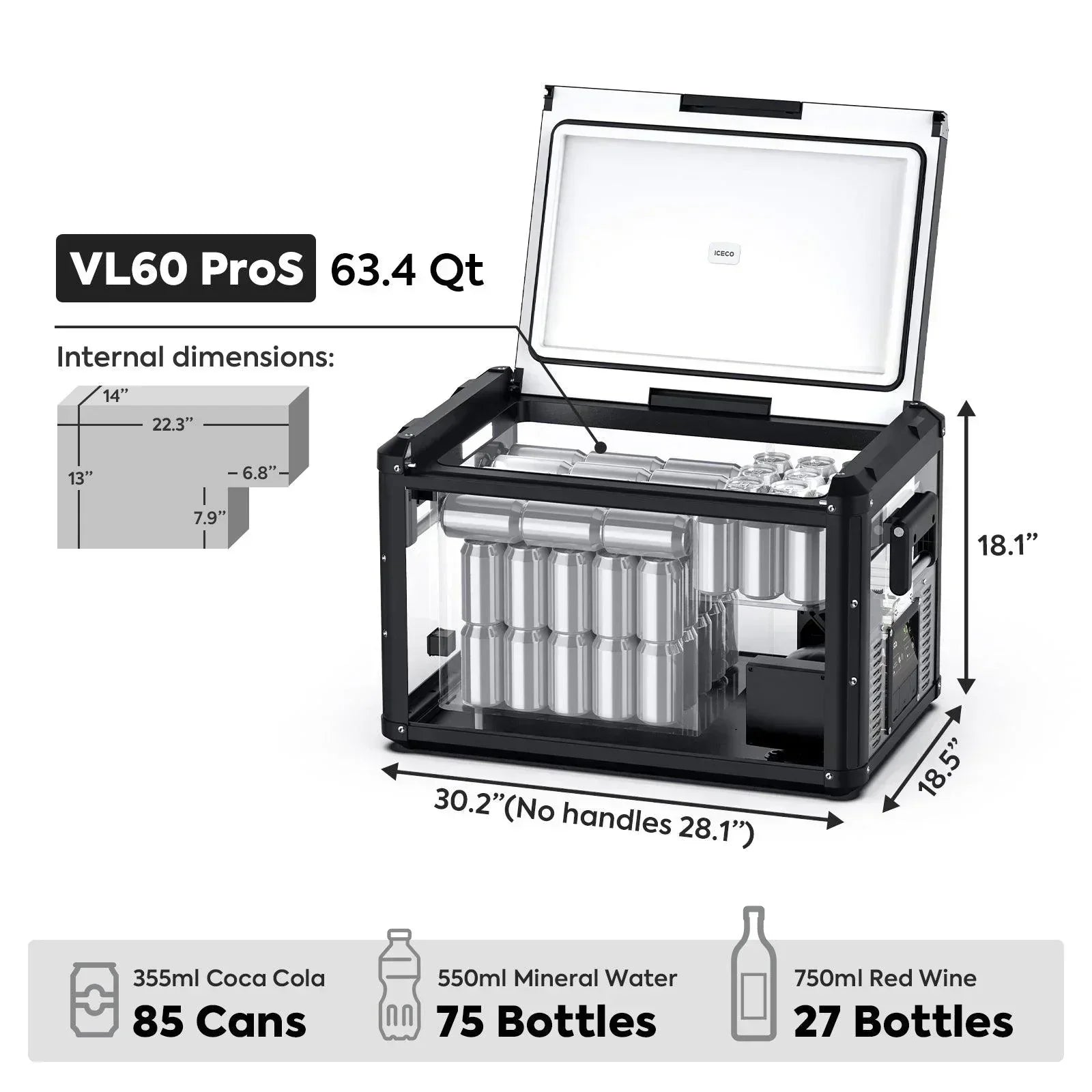 ICECO VL60ProS Single Zone Portable Fridge Electric Cooler 63.4QT - Green Vista Living