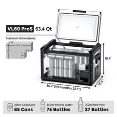 ICECO VL60ProS Single Zone Portable Fridge Electric Cooler 63.4QT - Green Vista Living