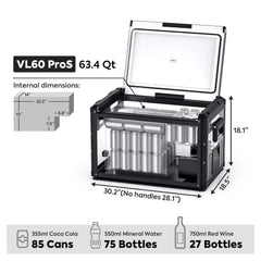 ICECO VL60ProS Single Zone Portable Fridge Electric Cooler 63.4QT - Green Vista Living