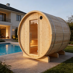 Vassa Finnish Barrel Sauna with WiFi Heater - Finnish Sauna Builders - Green Vista Living