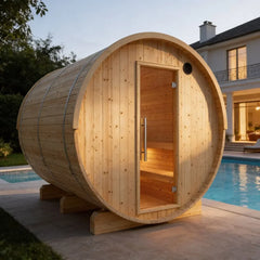 Vassa Finnish Barrel Sauna with WiFi Heater - Finnish Sauna Builders Finnish Sauna Builders