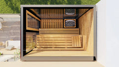 Thermasol Vera - Glass, 2-3 Person, Outdoor Sauna - Green Vista Living