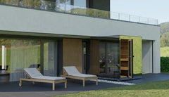 Thermasol Vue - Front Panoramic Glass, 3-4 Person, Outdoor Sauna - Green Vista Living