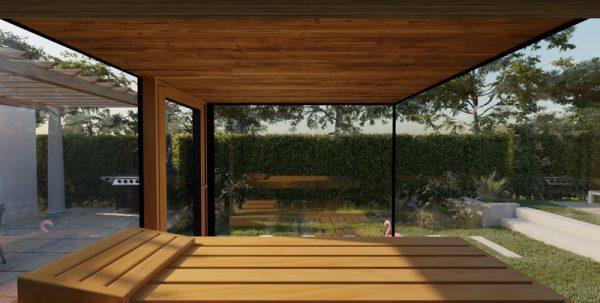 Thermasol Vue - Front Panoramic Glass, 3-4 Person, Outdoor Sauna - Green Vista Living