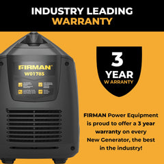 FIRMAN Power Equipment Inverter Portable Generator 2100/1700W Recoil Start with CO Alert