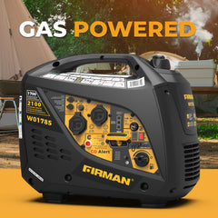 FIRMAN Power Equipment Inverter Portable Generator 2100/1700W Recoil Start with CO Alert