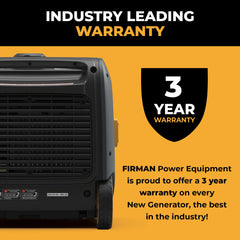 FIRMAN Power Equipment Inverter Portable Generator 3200/2900W Recoil Start