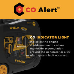 FIRMAN Power Equipment Inverter Portable Generator 3650/3300W WITH CO ALERT