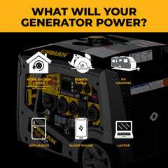 FIRMAN Power Equipment Gas Inverter Portable Generator 7850/6300 Watt Remote Start 120/240V CO Alert