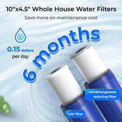 Waterdrop 2-Stage Whole House Water Filter System Reduce Iron&Manganese - Green Vista Living