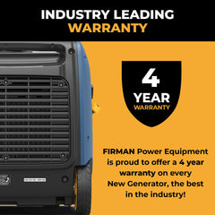 FIRMAN Power Equipment Dual Fuel Inverter Portable Generator 4125/3300W Electric Start with CO ALERT