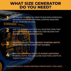 FIRMAN Power Equipment Dual Fuel Inverter Portable Generator 4000/3200W Electric Start with CO ALERT
