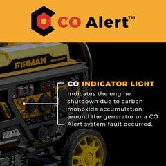 FIRMAN Power Equipment Dual Fuel Open Frame Inverter 4400/3500W Electric Start with CO ALERT