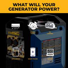 FIRMAN Power Equipment Tri Fuel Inverter Portable Generator 4400/3500W Electric Start 120V Parallel Ready CO Alert